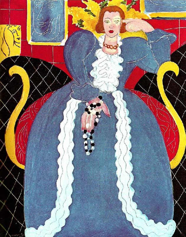 Henri Matisse kvinna i blatt oil painting image